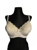 Biały klasyczny biustonosz stanik z koronką 105D