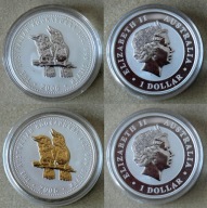 AUSTRALIA - 2 x 1 Dollar KOOKABURRA - 2006 - UNC - Srebro 0,999