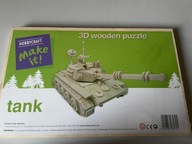 Drewniane puzzle układanka 3D - czołg / tank
