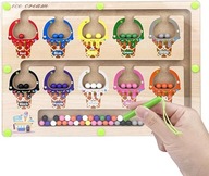 GRA MAGNETYCZNA LABIRYNT DREWNIANA ZABAWKA NAUKA LICZ I KOLORÓW DLA DZIECI