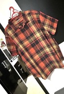 12 Koszula Tu ciepłe kolory kratka kieszeń len 55% bawełna 45% duża 3XL