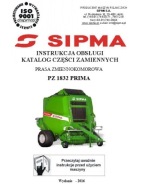 SIPMA PZ 1832 Prima - instrukcja obsługi, katalog części prasy (2016-19)