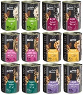 SUPER BENO BEZZBOŻOWA MOKRA KARMA DLA PSA MIX SMAKÓW 12 PUSZEK 91 92% MIĘSA