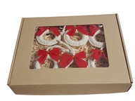 Box świąteczny komplet ozdób choinkowych z makramy handmade rękodzieło