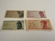 1, 5, 10, 25 sen Indonezja; stan UNC