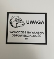 Grawerowana tabliczka uwaga pies PITBULL amstaff owczarek