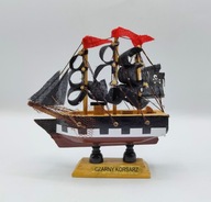 Czarny Korsarz, stary statek piracki z drewna 10cm