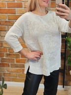 Solar luźny sweter swetr bawełna 100% cotton serce pullover sweater 40