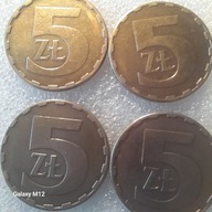 5 ZŁOTYCH, 1981, PIĘKNE 4 MONETY, RZADKIE.