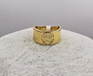 AAA Pierścionek złota stal chirurgiczna średnica 20 mm ażurowy