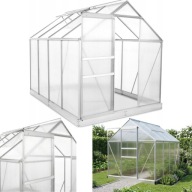 SZKLARNIA OGRODOWA Z POLIWĘGLANU I ALUMINIUM 2,5x1,9x1,95m SOLIDNA 4,75m²