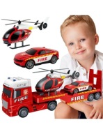 DUŻY ZESTAW STRAŻ POŻARNA HELIKOPTER SAMOCHÓD DLA DZIECI DO ZABAWY WOOPIE