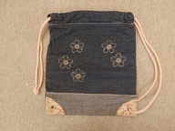 Torba worek plecaczek 29x24cm granatowy dżinsowy