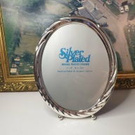 Ramka posrebrzana owalna duża 20x25 elegancka, glamour