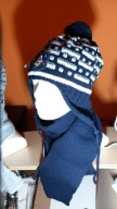 Nowy kpl czapka z szalikiem granatowy