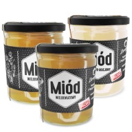 Zestaw miodów z Puszczy Drawskiej, nierozgrzewane, 3 x 540 g, 2025 r
