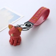 BRELOK DO KLUCZY KOT - CZERWONY