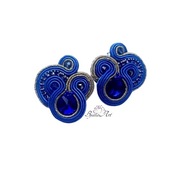 Kolczyki Haft Sutasz Royal Blue Soutache Niebieski