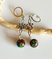 Kolczyki naturalny jaspis mozaika