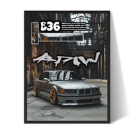 BMW e36 Plakat/Obraz w Ramce 40x30cm Prezent dla Faceta