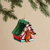 Bombka pies w budzie z lampkami home and you szklana na prezent psiarza psu