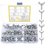 śruby skrzydełkowe 88 szt. DIN316 M4 M5 M6 M8 metalowe