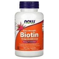 Now Foods NOW Biotyna, 10 mg Extra Strength, 120 kapsułek roślinnych