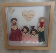 Ramka rodzinna 3D, makrama, pamiątka i prezent dla bliskiej osoby