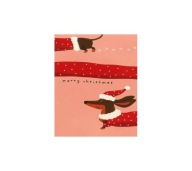 Plakat „Świąteczny Jamnik Merry Christmas” – Uroczy Plakat Bożonarodzeniowy