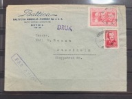 Polska koperta listu lotniczego do Szwecji1949r.