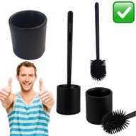 SZCZOTKA TOALETOWA DO WC CZARNA MATOWA SILIKONOWA ANTYBAKTERYJNA CLEANGANG