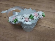 Wianek komunijny róże rękodzieło Komunia Święta wzór 4