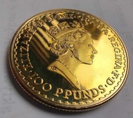 britannia elizabeth 1oz one ounce gold 100pounds 1988 kopia