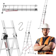DRABINA ALUMINIOWA WIELOFUNKCYJNA 3X8 HIGHER NA SCHODY 5W1 6,48 M 150 KG