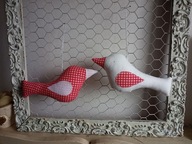 PTASZKI PTAKI Z MATERIAŁU ZAWIESZKI komplet 2 szt