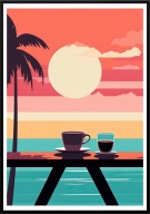 A2 KOLOROWY PLAKAT OBRAZ DO KUCHNI JADALNI KAWIARNI KAWA WSCHÓD SŁOŃCA