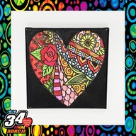 Obraz serce 20×20 cm | praca artystyczna | MOW Wójnów | WOŚP