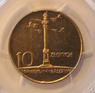10 zł 1966 MAŁA KOLUMNA ZYGMUNTA PCGS Cleaning - UNC Details SKRĘTKA