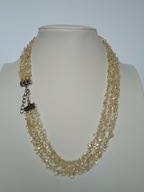 Naszyjnik kolia kamień naturalny złoty kwarc łezki rękodzieło handmade