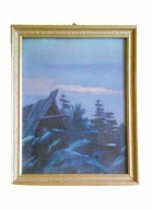 Pejzaż z chatką za szkłem