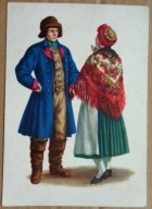 POCZTÓWKA - MARIA ORŁOWSKA-GABRYŚ - STRÓJ KASZUBSKI - grafika lata 60-te