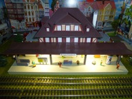 Dworzec Kolejowy BURGSCHWABACH z Oświetleniem Ledowym w skali H0
