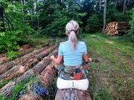 Poduszka do medytacji z haftem krzyżykowym, rękodzieło, wypełniona gryką