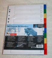 PRZEKŁADKI DO SEGREGATORA A4 KOLOROWE UNITED OFFICE 2 x 10 sztuk