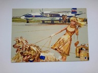 Reklama Polskie Linie Lotnicze - poczt z lat 60-tych proj Janusz Grabiański