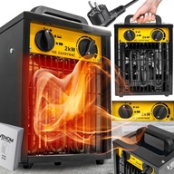 NAGRZEWNICA ELEKTRYCZNA DMUCHAWA 2000W GRZEJNIK FARELKA 230V TERMOSTAT A++