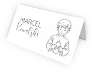 Winietki komunijne na komunię dla chłopca personalizowane minimalistyczne