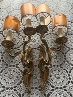 Piękne mosiężne kinkiety - świeczniki 2 sztuki