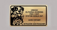 Tabliczka złota uwaga PIES PITBUL I KOT różne wzory
