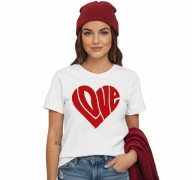 Koszulka damska prezent na Walentynki Dzień Kobiet urodziny Serce LOVE r.